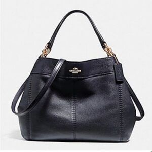 Coach “Lexy” Black Leather Shoulder Bag